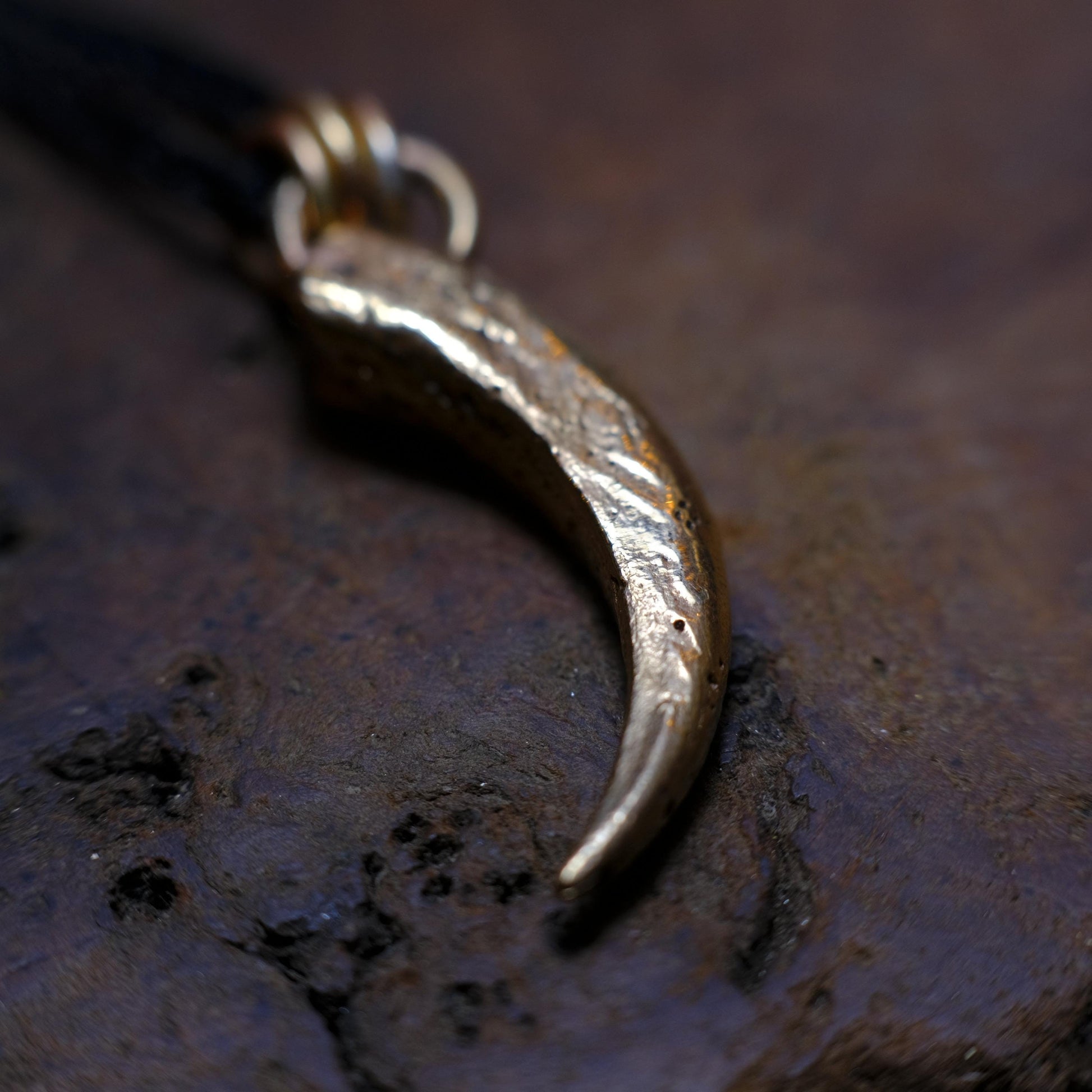 Brass Wedge Tailed Eagle Talon Large Pendant with Adjustable Hand Woven Style Necklace