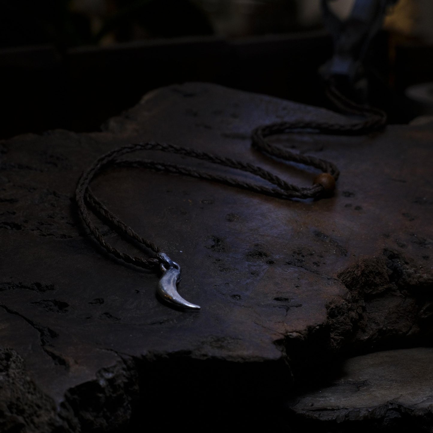 Silver Wedge Tailed Eagle Talon Small Pendant with Adjustable Hand Woven Style Necklace