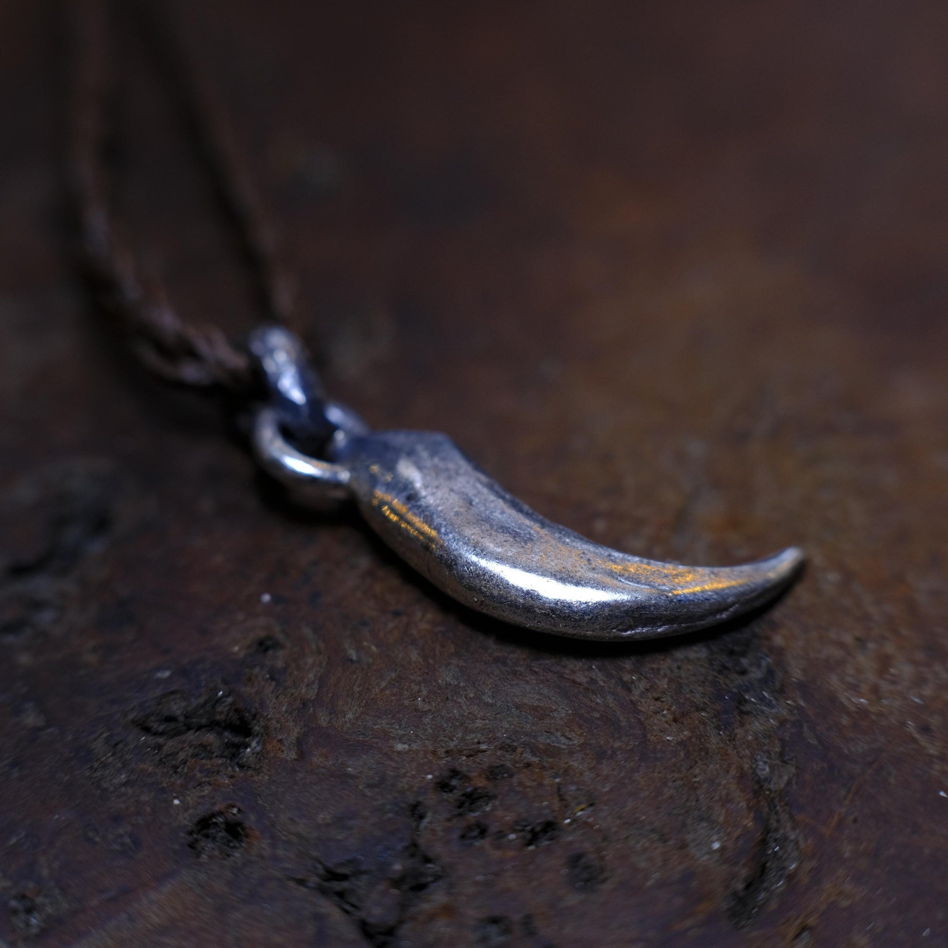 Silver Wedge Tailed Eagle Talon Small Pendant with Adjustable Hand Woven Style Necklace