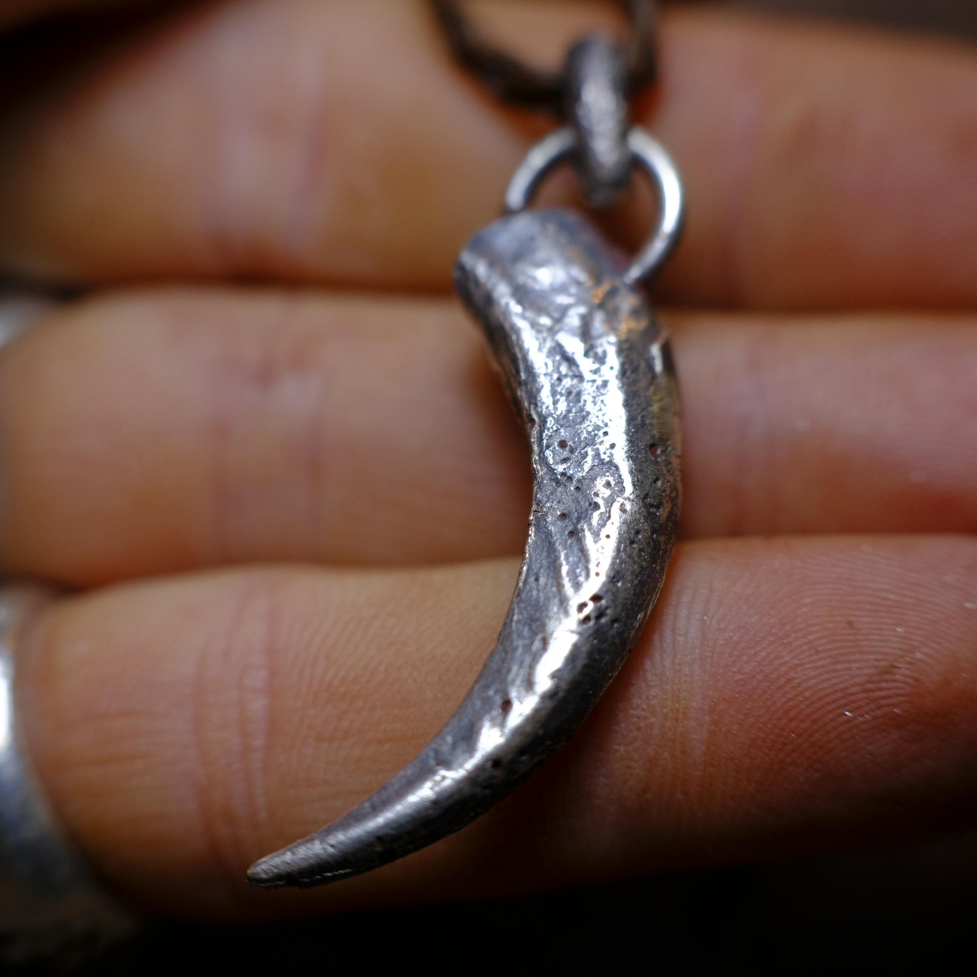 Silver Wedge Tailed Eagle Talon Large Pendant with Adjustable Hand Woven Style Necklace