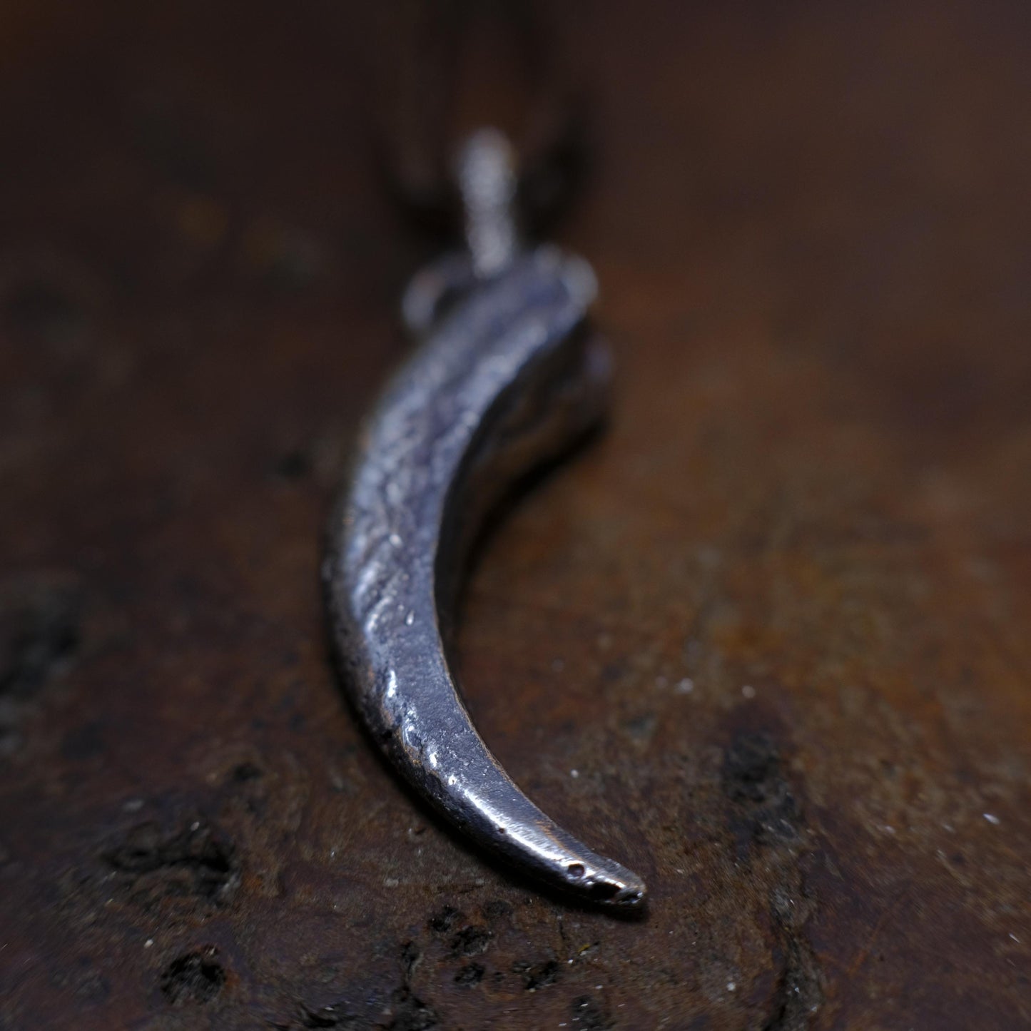 Silver Wedge Tailed Eagle Talon Large Pendant with Adjustable Hand Woven Style Necklace