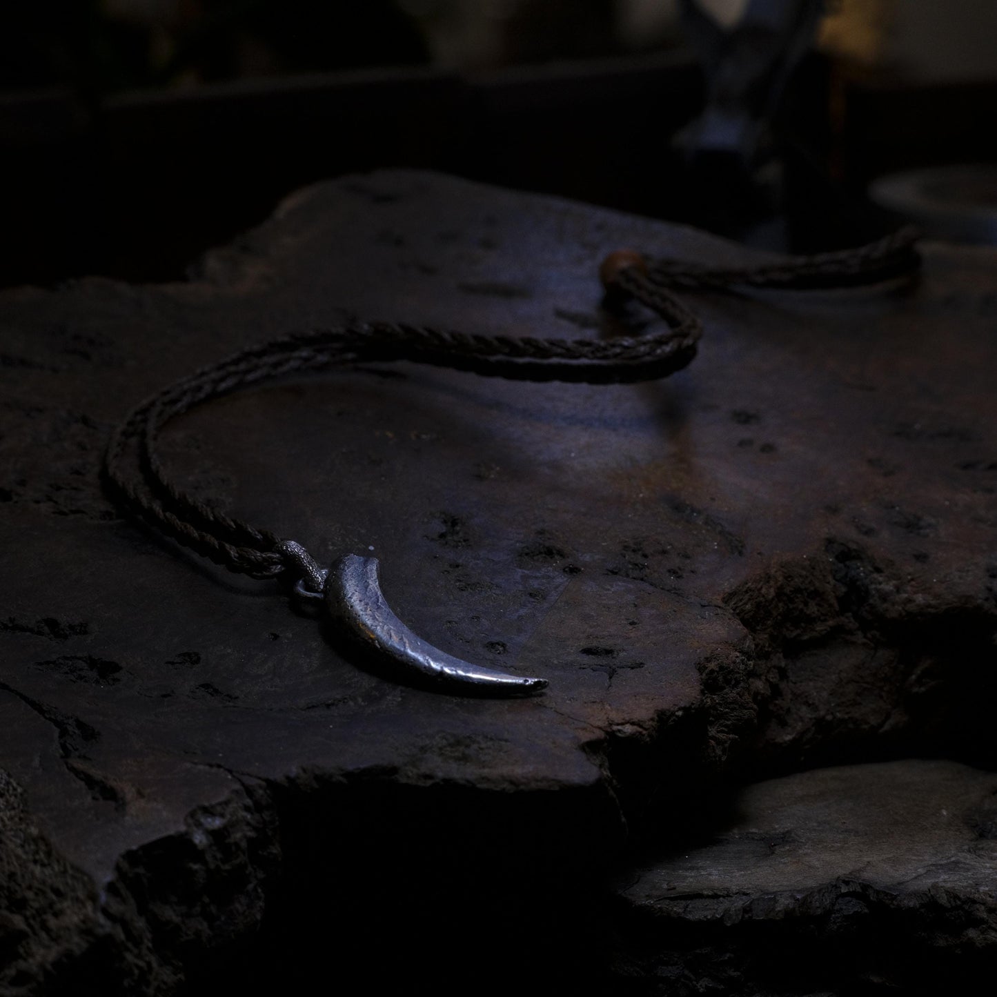 Silver Wedge Tailed Eagle Talon Large Pendant with Adjustable Hand Woven Style Necklace