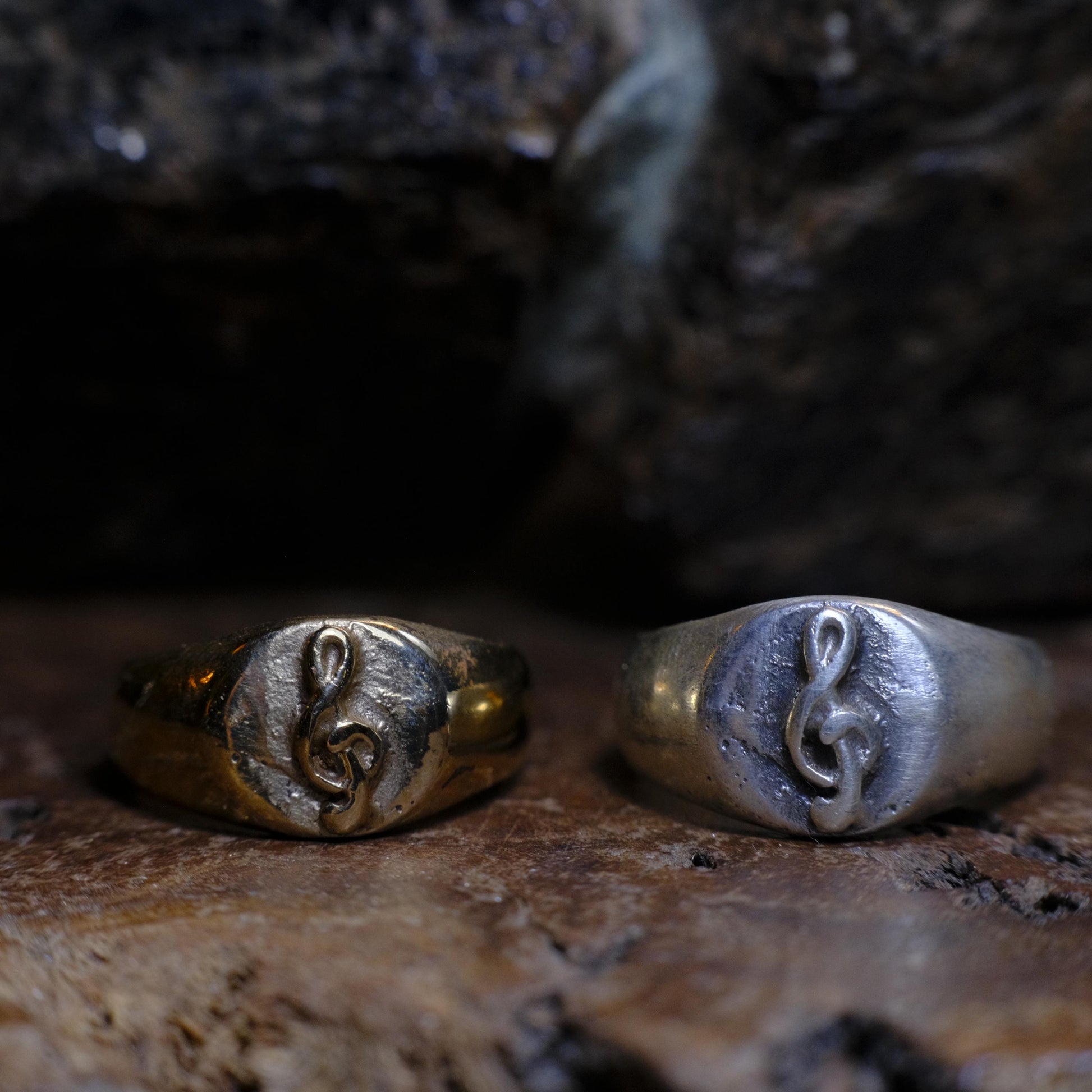 Treble Clef Signet Signet Ring in Brass or Sterling Silver US Size 6.5