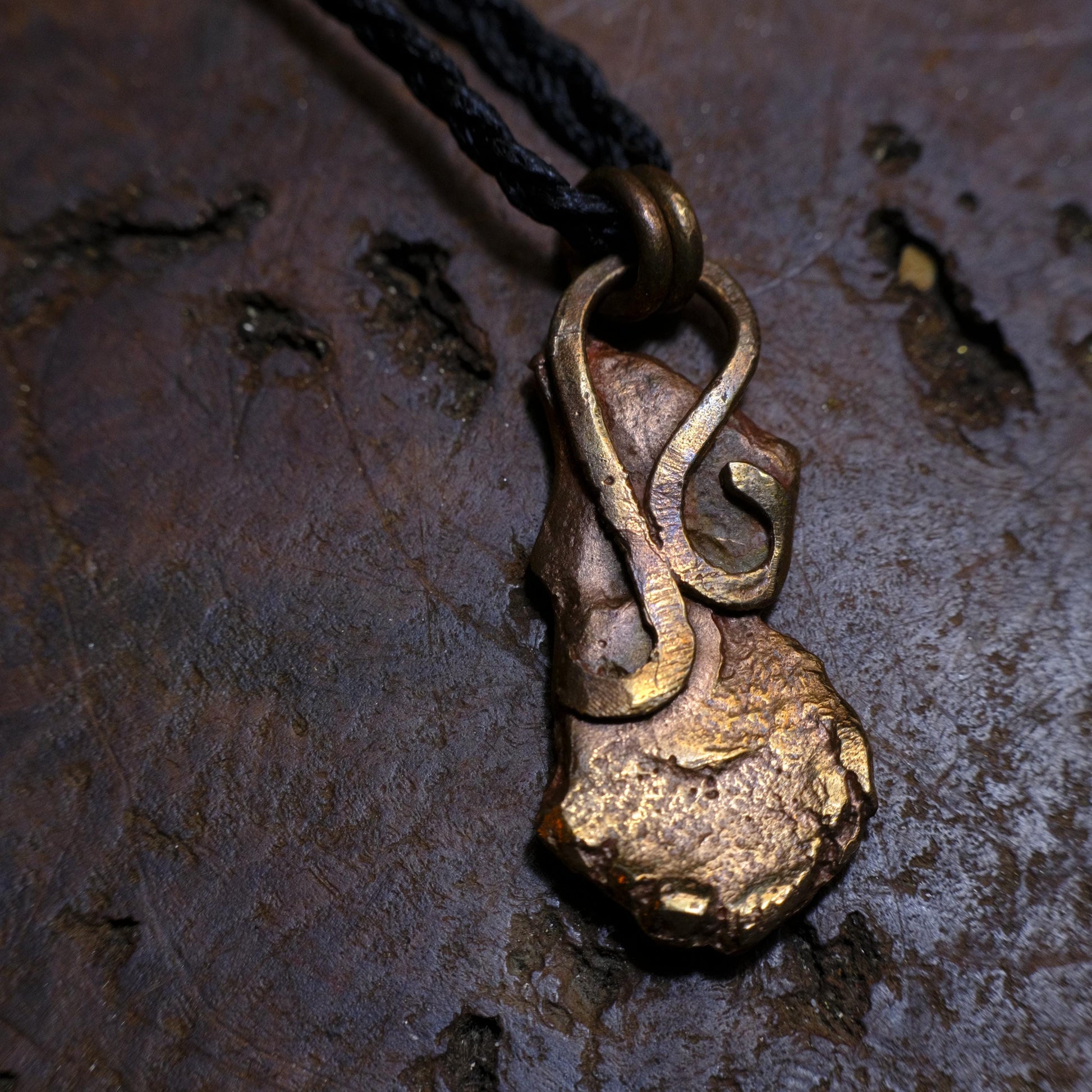 Ancient Assyrian Cuneiform Brass Pendant Necklace