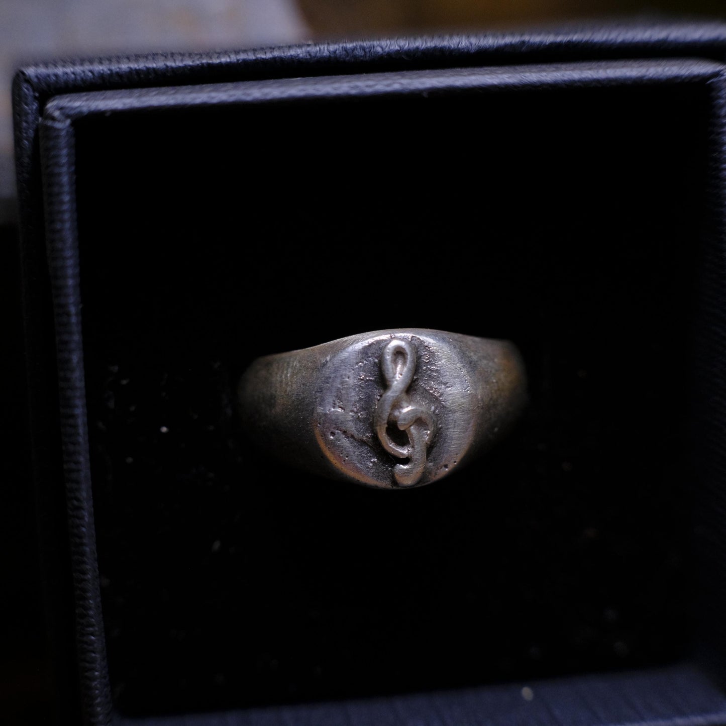 Treble Clef Signet Signet Ring in Brass or Sterling Silver US Size 6.5