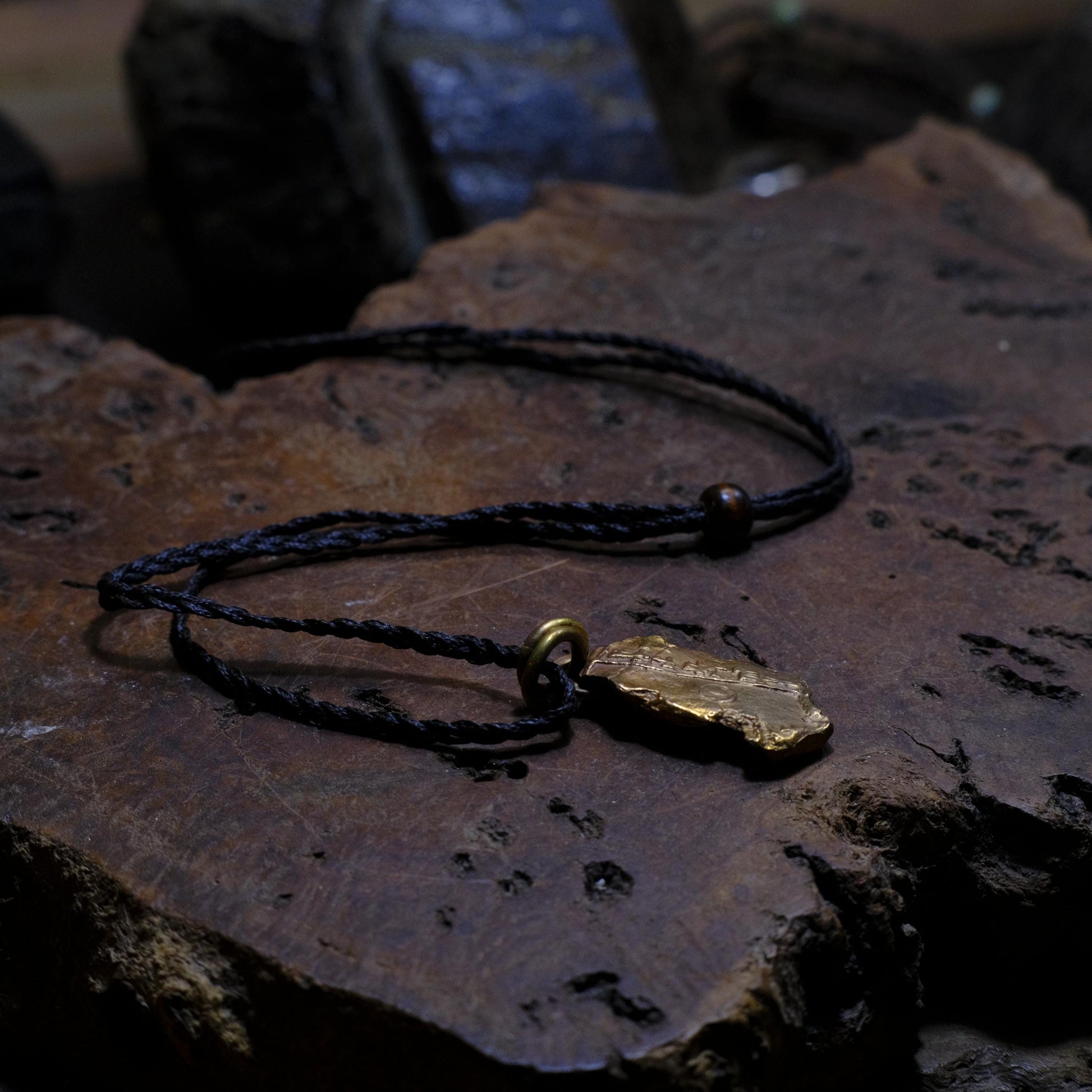 Ancient Assyrian Cuneiform Brass Pendant Necklace