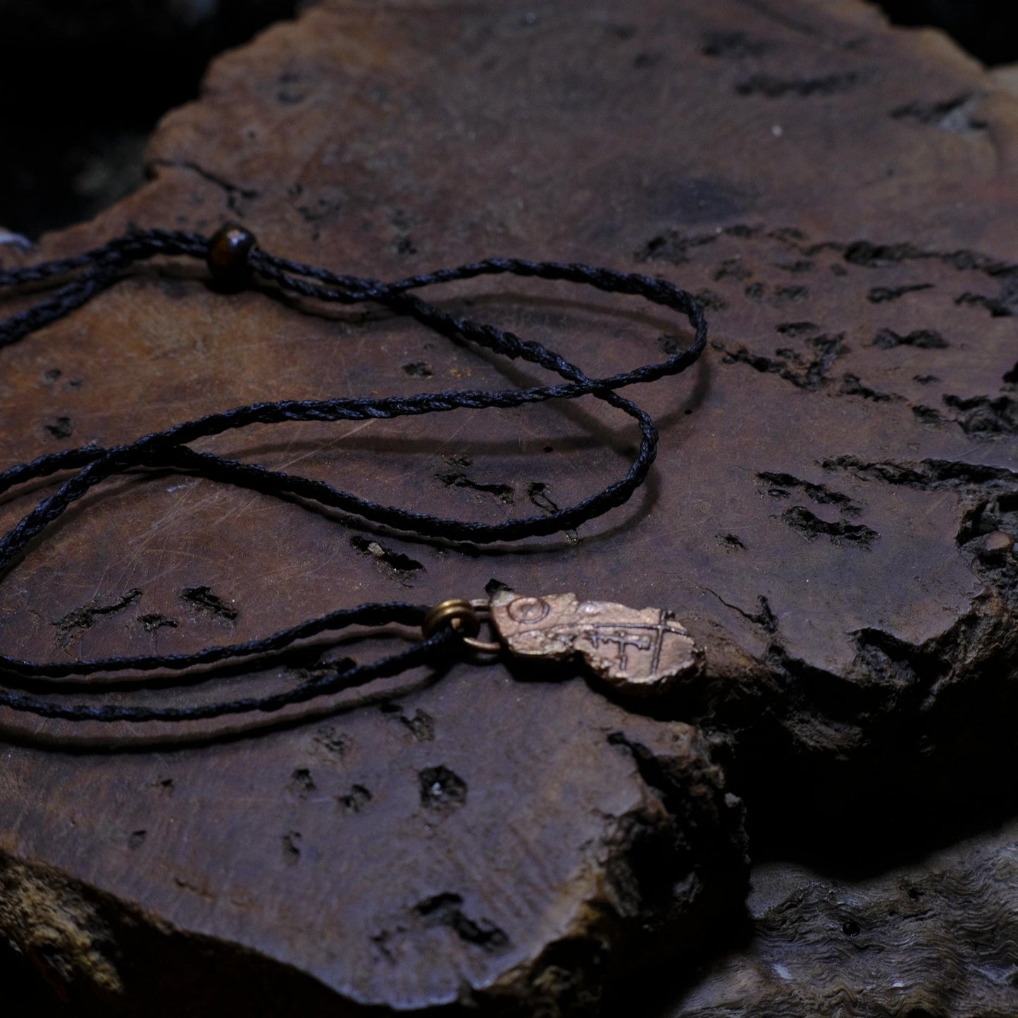 Ancient Assyrian Cuneiform Brass Pendant Necklace