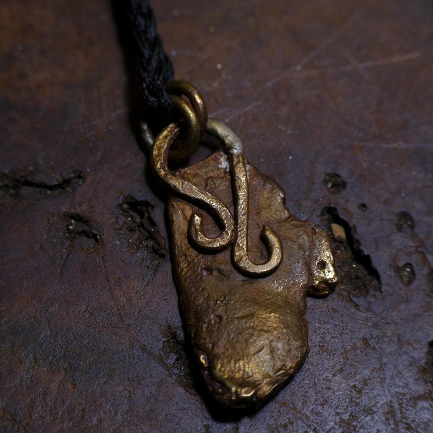 Ancient Assyrian Cuneiform Brass Pendant Necklace