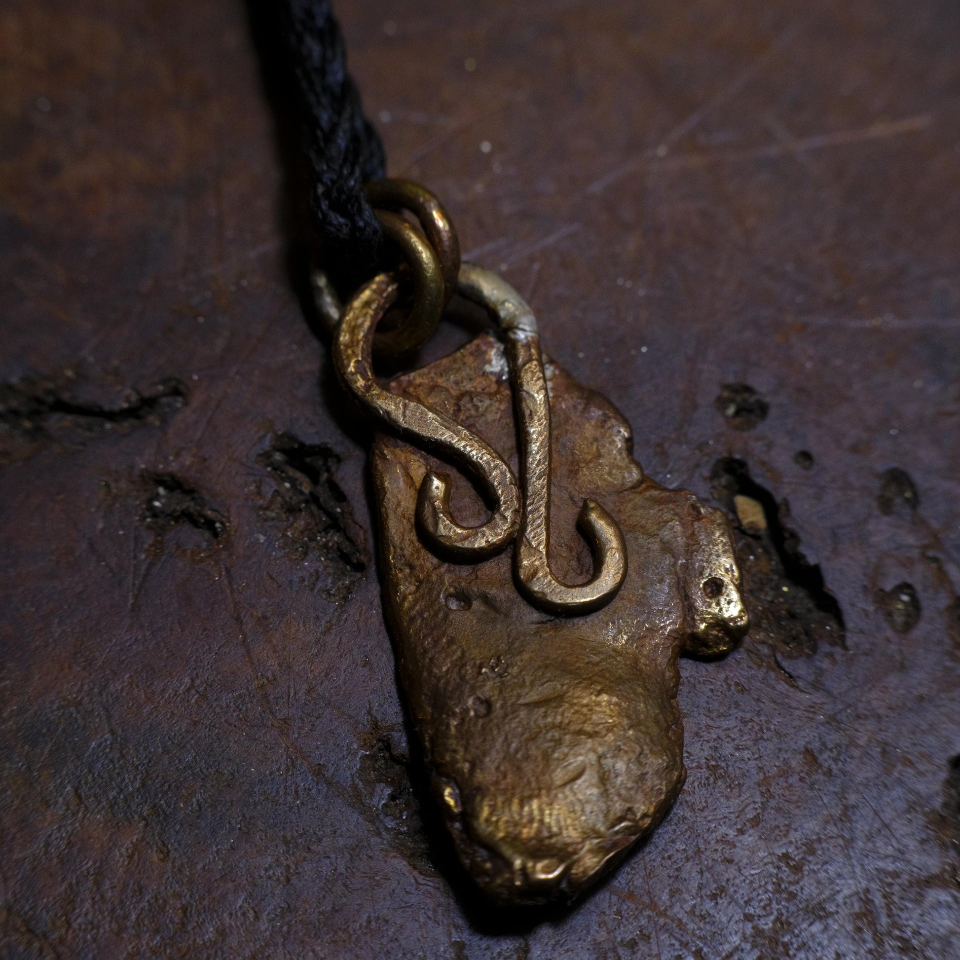 Ancient Assyrian Cuneiform Brass Pendant Necklace