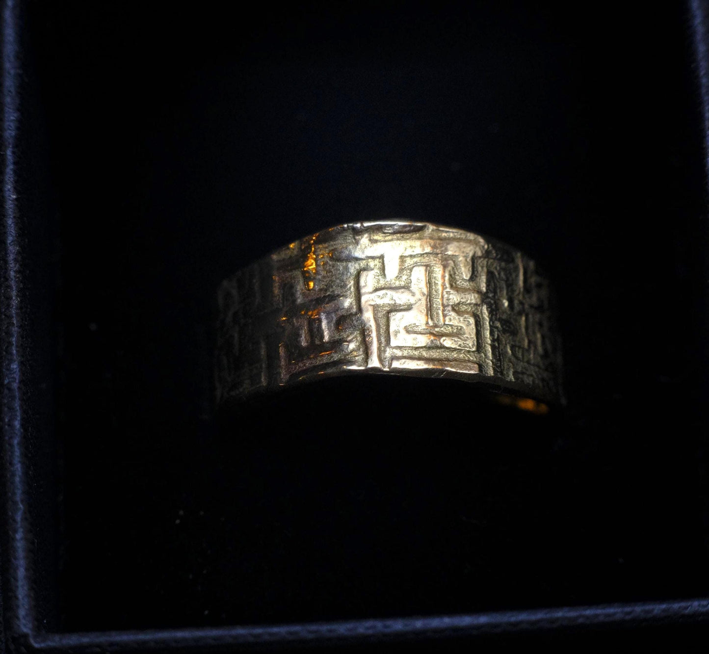Geometric Design 9ct Yellow Gold Ring US Size 10.5
