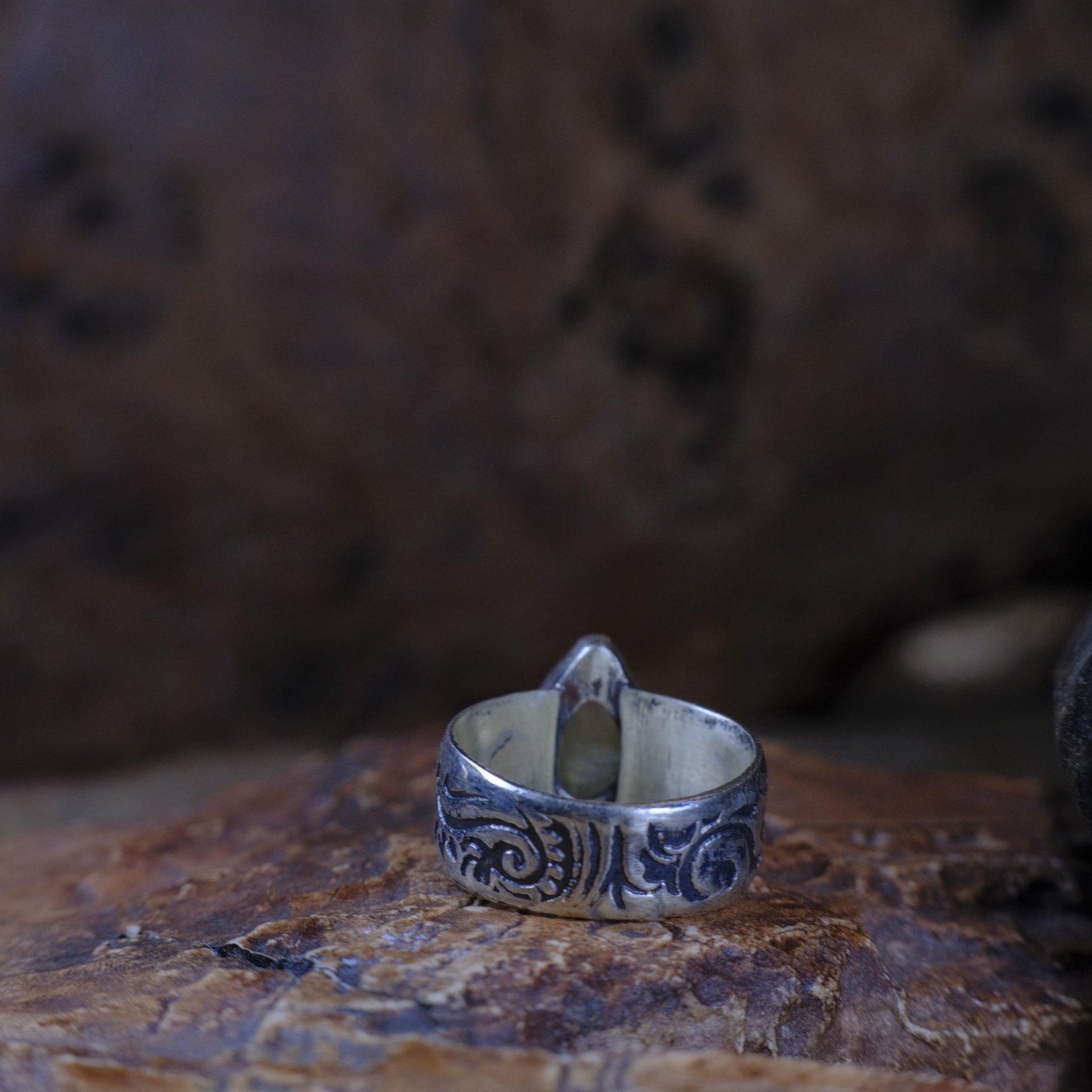 Prehnite and Sterling Silver Handmade Ring in US Size 7.75