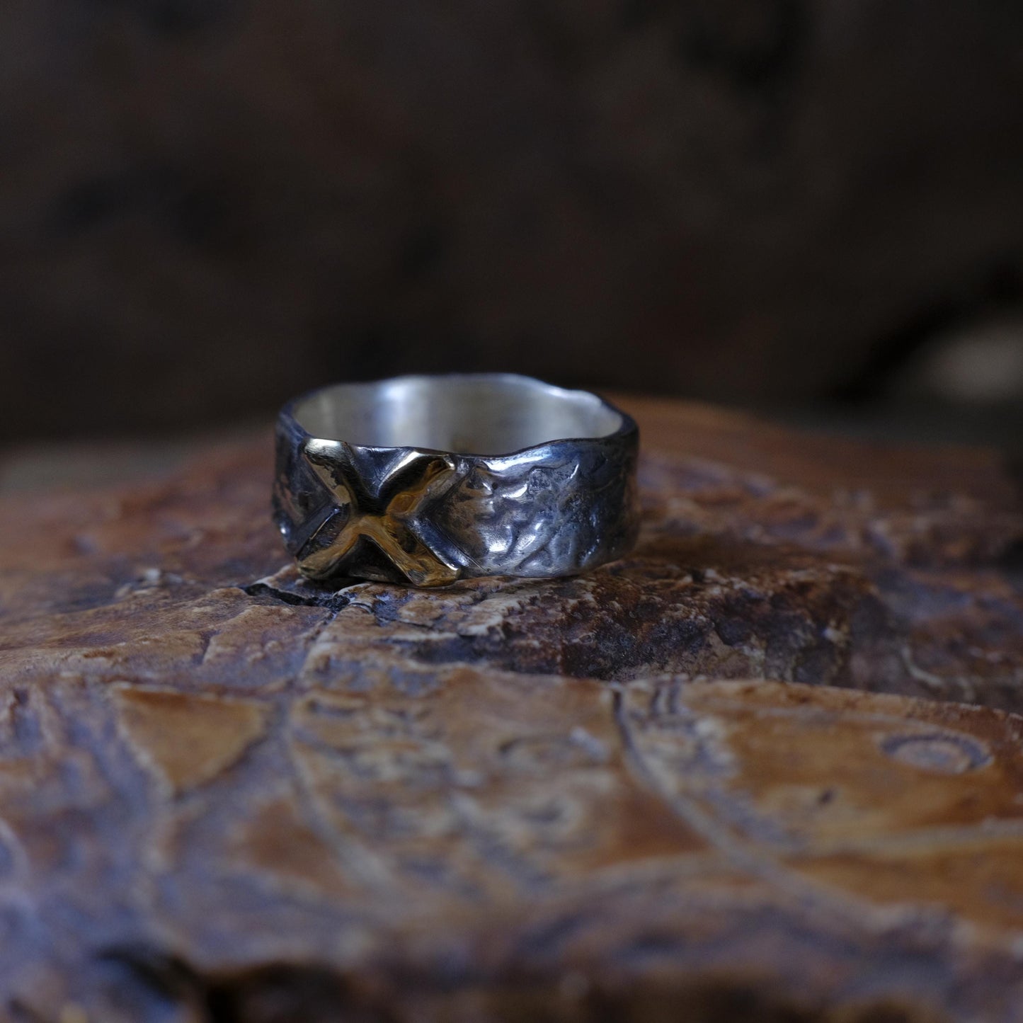 OOAK 9ct Gold and Sterling Silver Handcrafted Ring in US Size 10.75