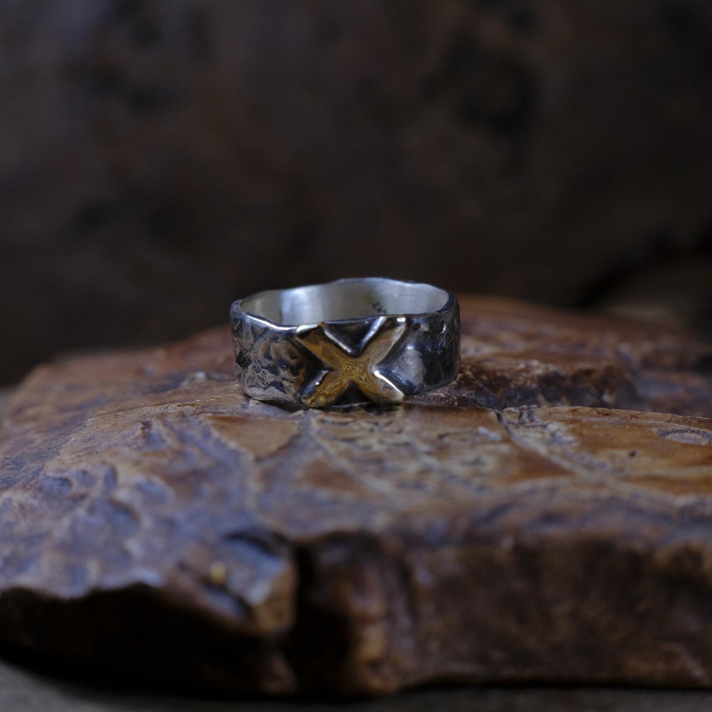 OOAK 9ct Gold and Sterling Silver Handcrafted Ring in US Size 10.75