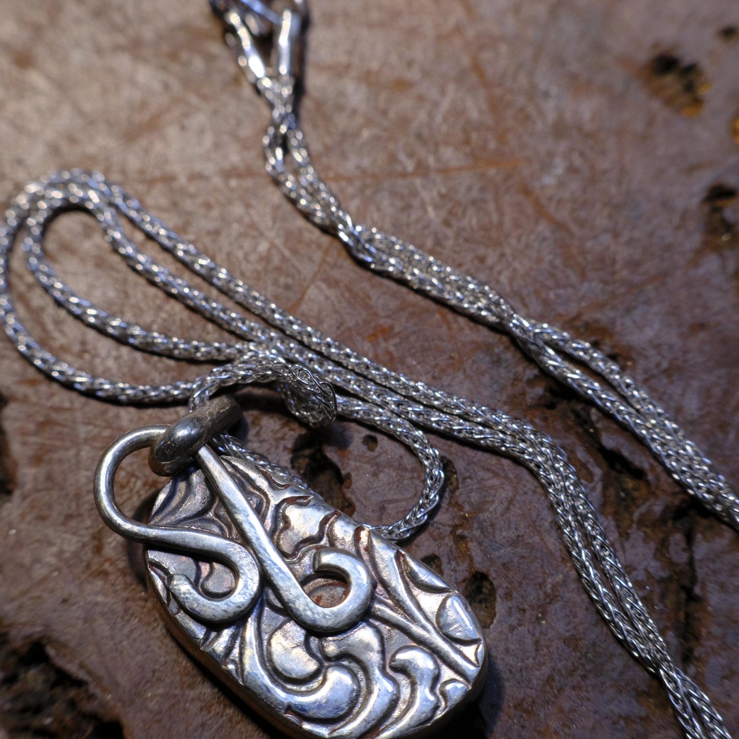 Boulder Opal Set in Sterling Silver with Chain