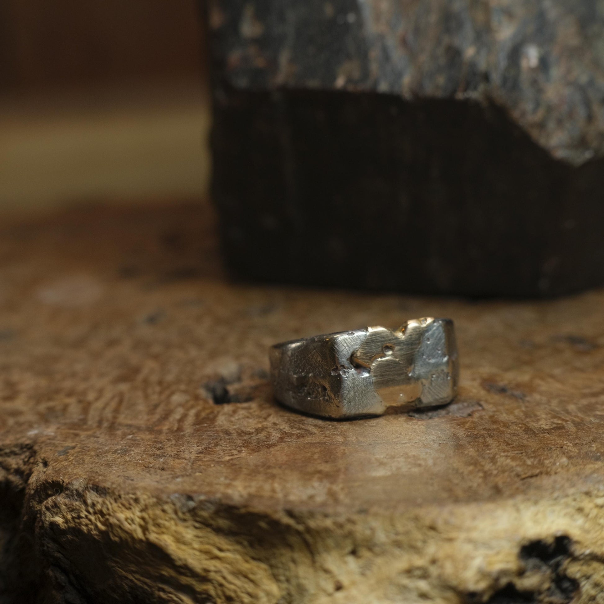 Handcrafted 9ct Yellow Gold and Sterling Silver Signet ring US Size 9.5