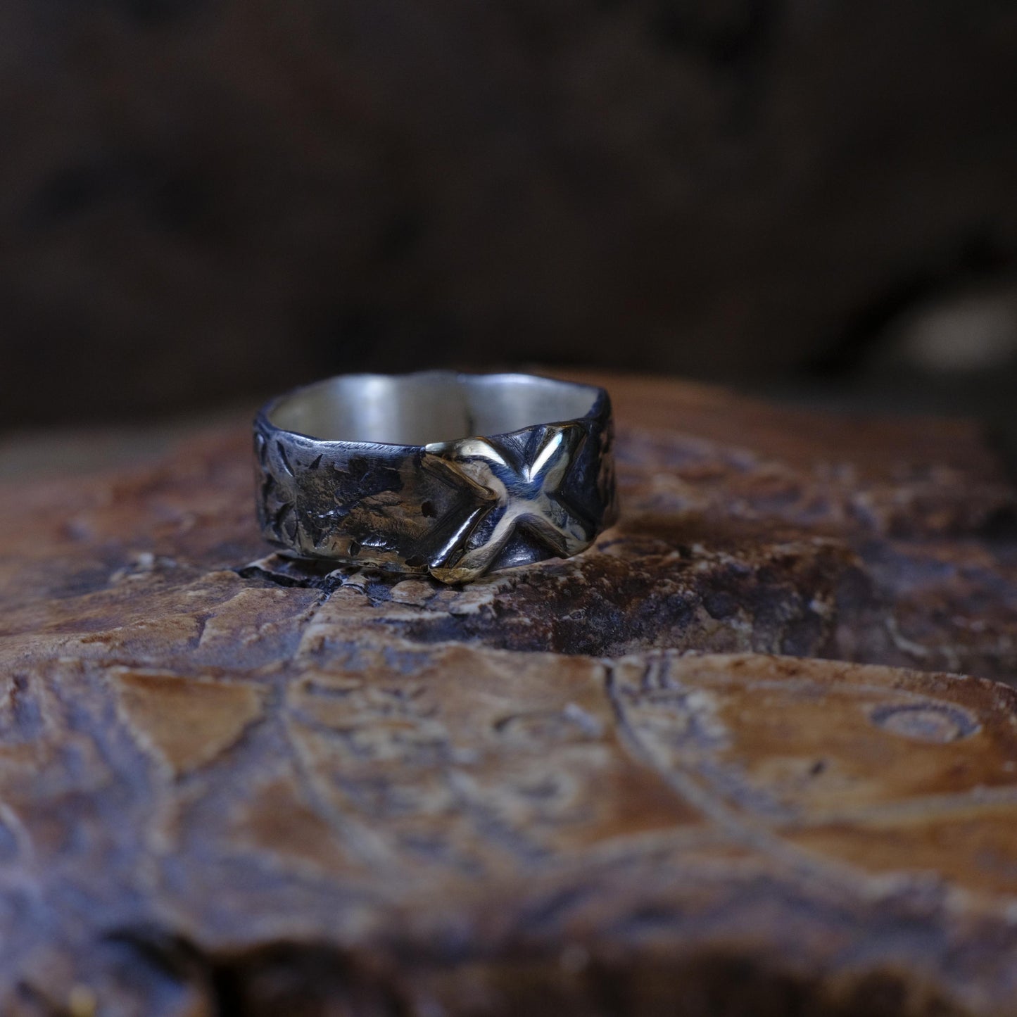 OOAK 9ct Gold and Sterling Silver Handcrafted Ring in US Size 10.75