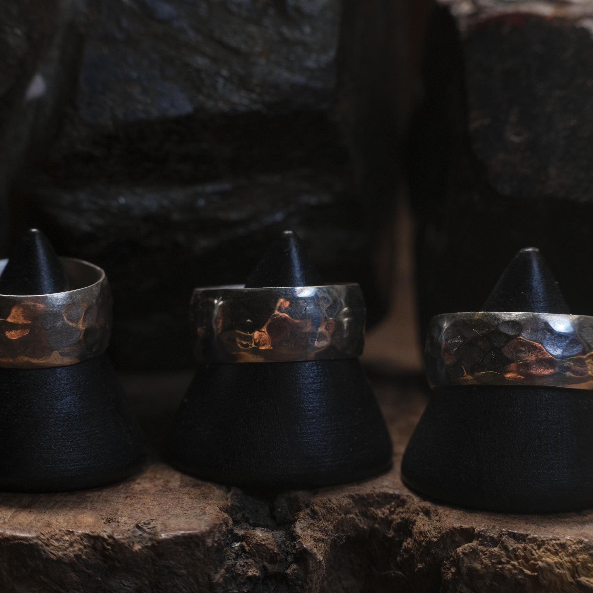 Wide Band Hammered Sterling Silver Ring Custom Made to Size