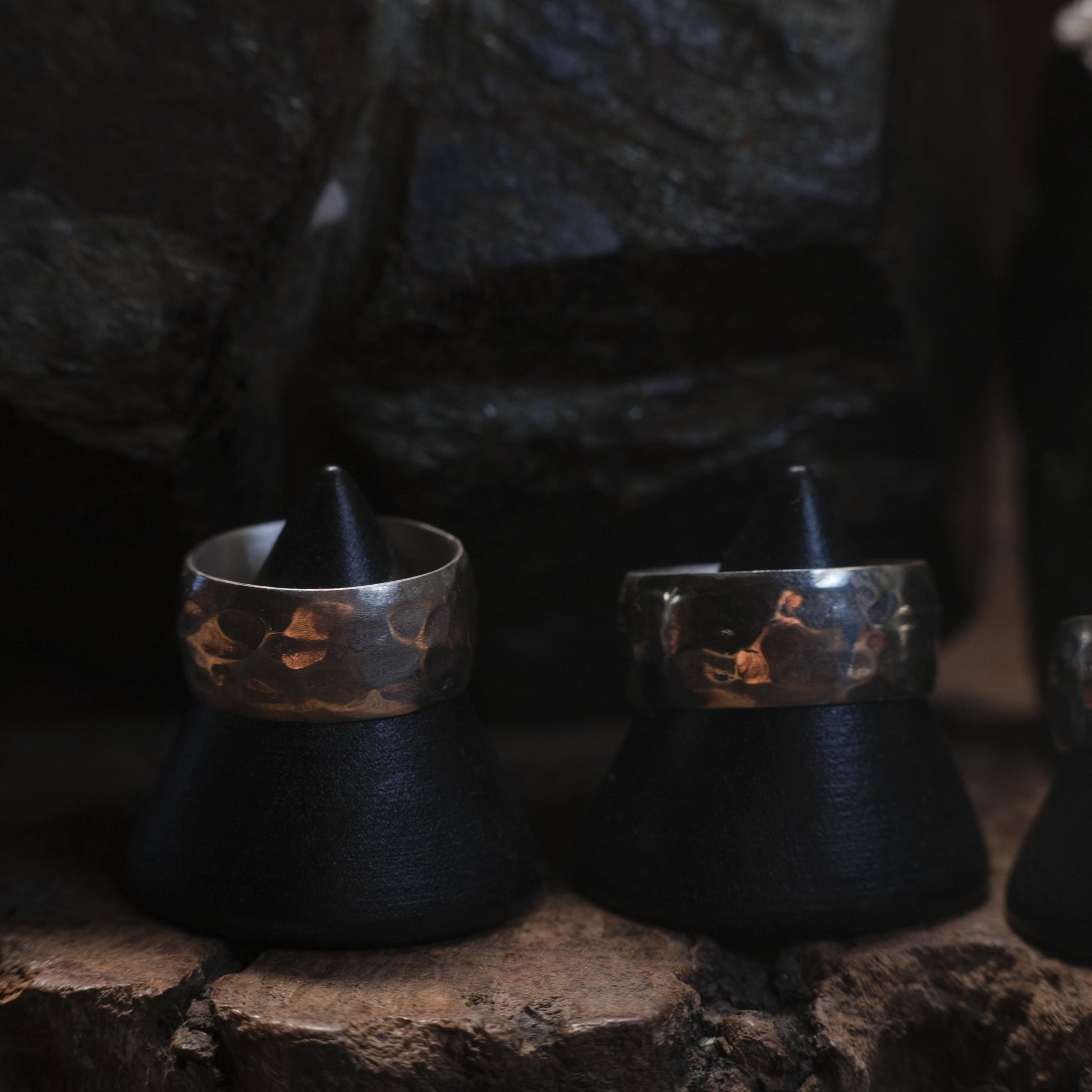 Wide Band Hammered Sterling Silver Ring Custom Made to Size