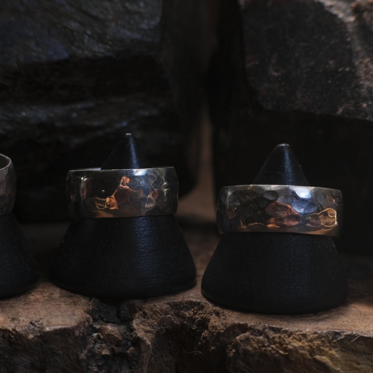 Wide Band Hammered Sterling Silver Ring Custom Made to Size