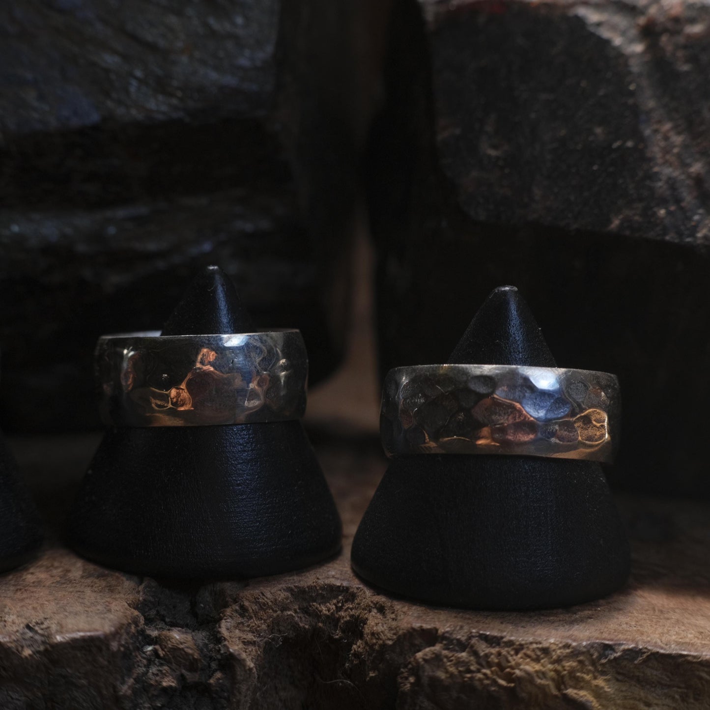 Wide Band Hammered Sterling Silver Ring Custom Made to Size