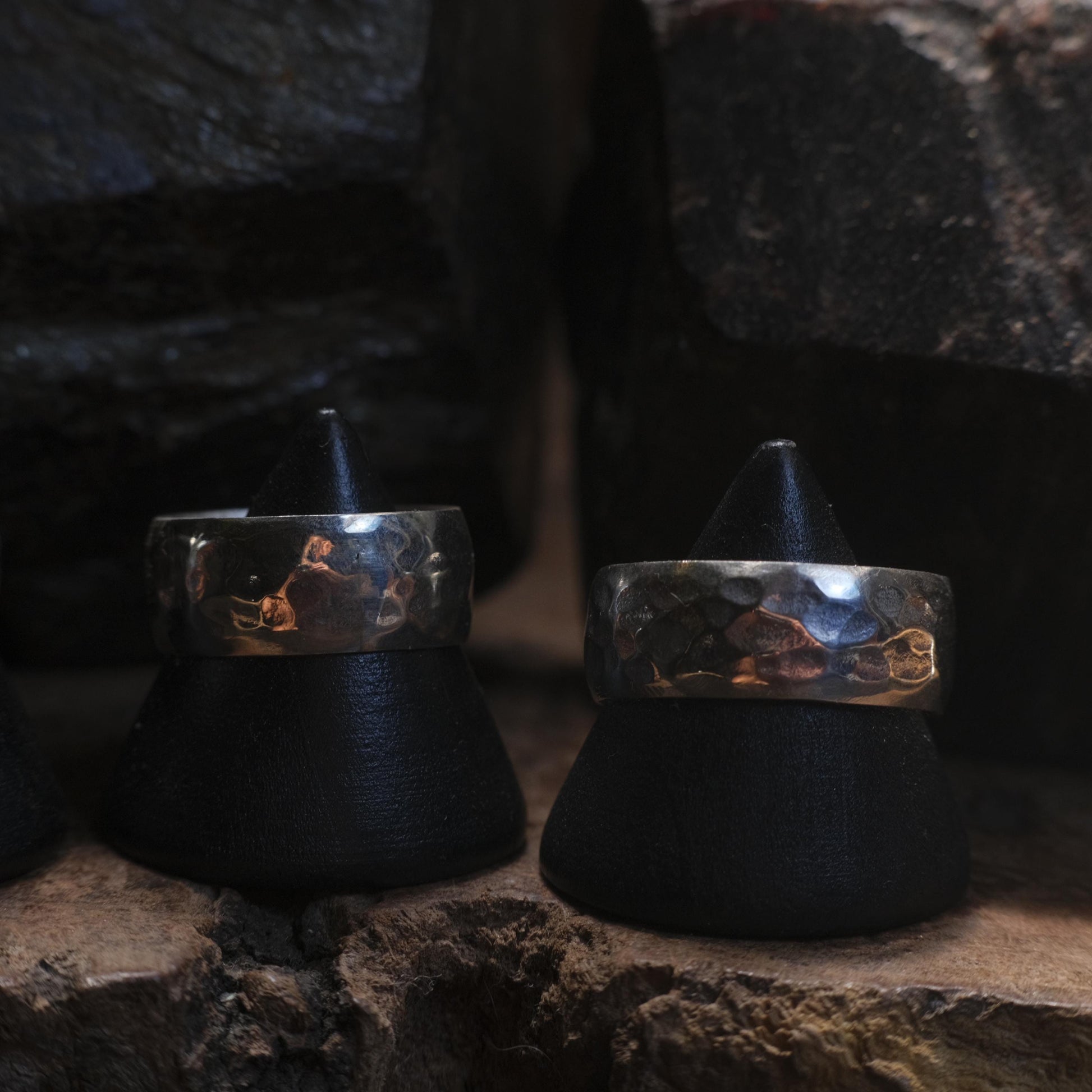 Wide Band Hammered Sterling Silver Ring Custom Made to Size