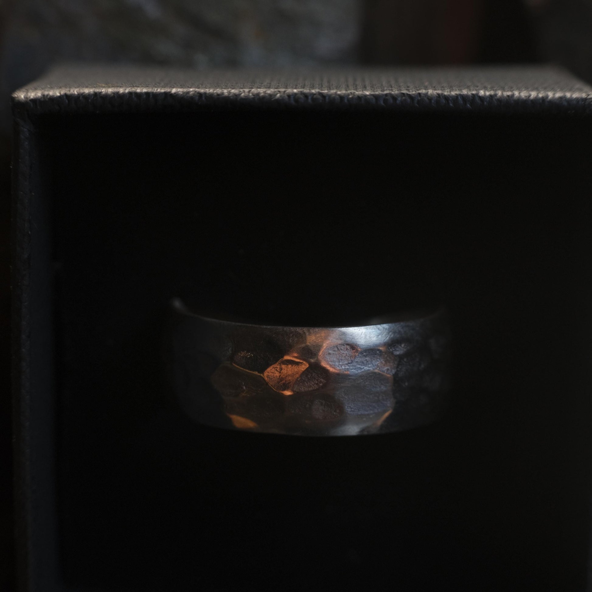 Wide Band Hammered Sterling Silver Ring Custom Made to Size