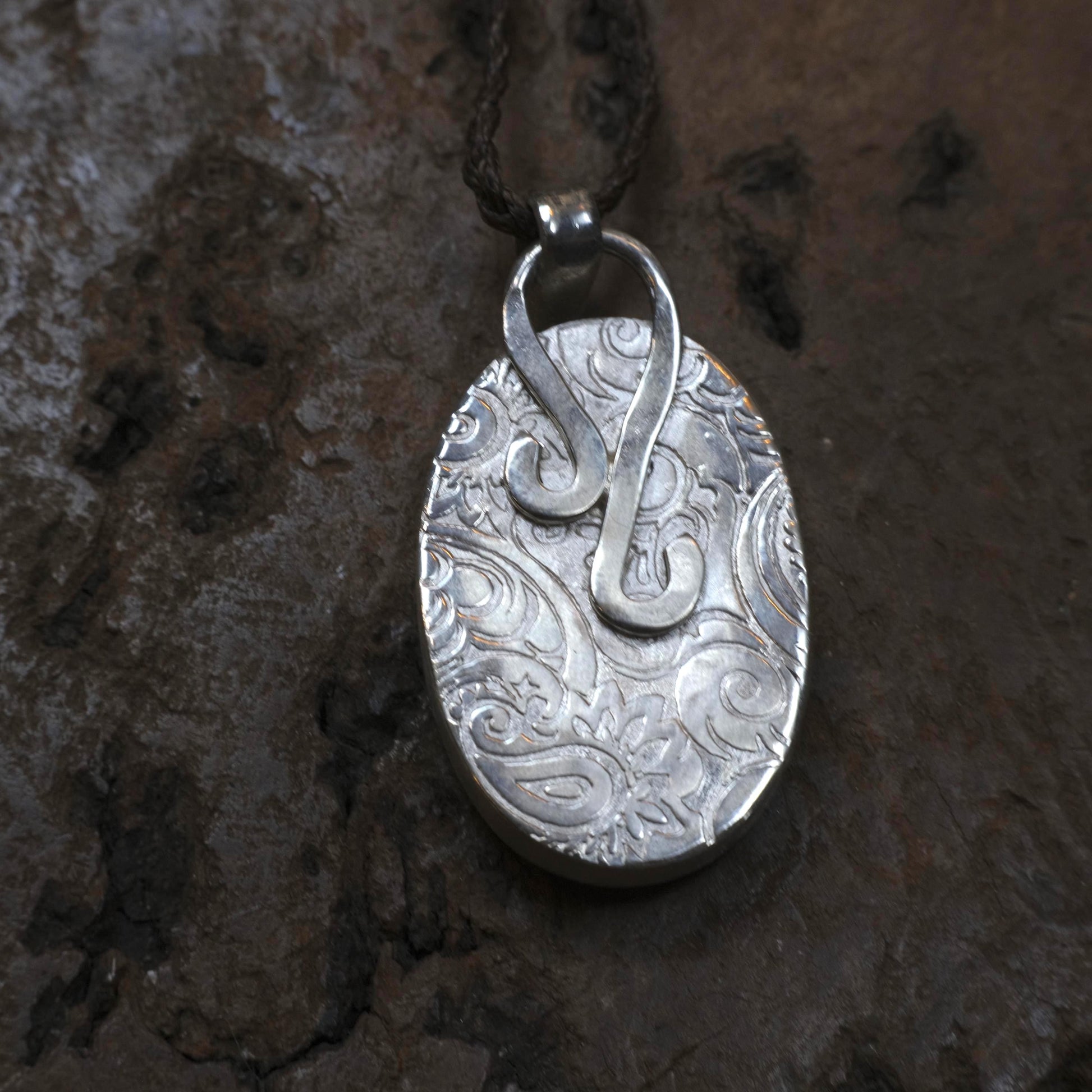 Handcrafted Large Turquoise Pendant on Adjustable Cord