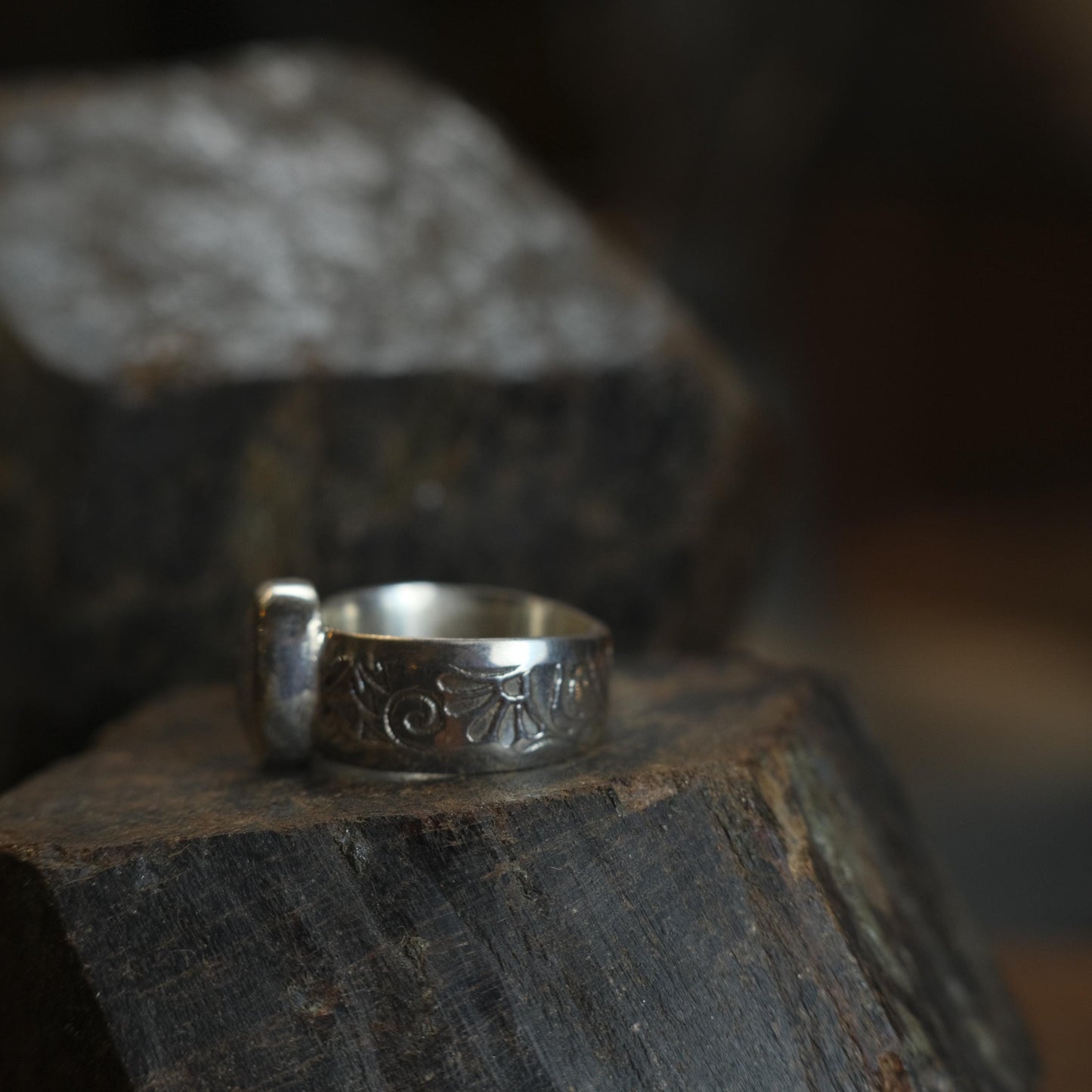 Moonstone and Sterling Silver Handcrafted Ring US Size 8