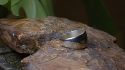 Handmade polished sterling silver dome ring with smooth bright finish