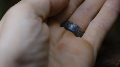 Rugged pointed sterling silver signet ring with handmade sand-cast texture