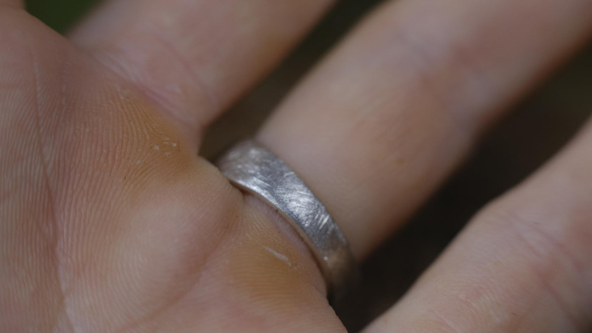 Brushed Matte Finished Sterling Silver Ring US Size 7
