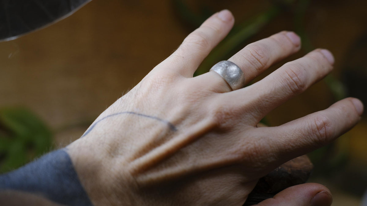 Brushed Matte Finished Sterling Silver Ring US Size 7