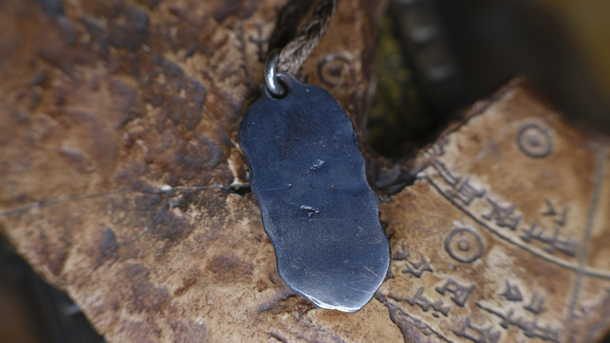Serpentine Talisman Pendant in Sterling Silver on Adjustable Cord