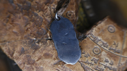 Handmade sterling silver Serpentine Temple Relic talisman with ancient serpent motif