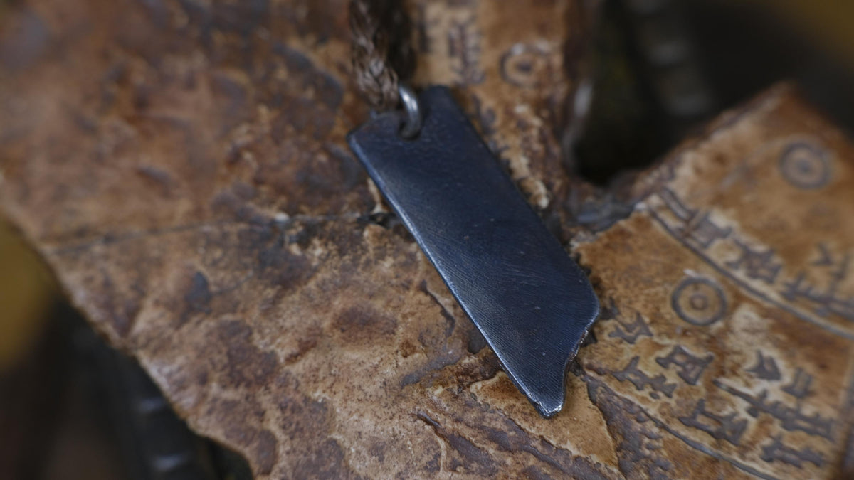 Alien Geometry Temple Relic Talisman Pendant in Sterling Silver on Adjustable Cord
