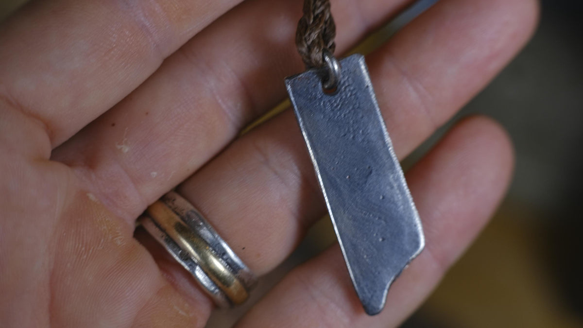 Alien Geometry Temple Relic Talisman Pendant in Sterling Silver on Adjustable Cord