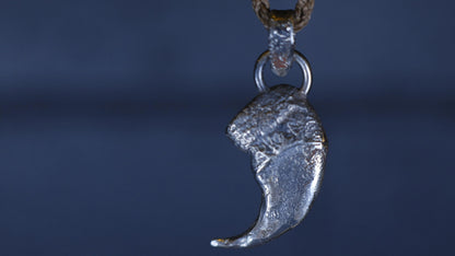 Handmade sterling silver lion claw spirit animal talisman with rugged oxidised finish
