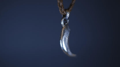 Small handmade sterling silver eagle talon spirit animal talisman on adjustable cord