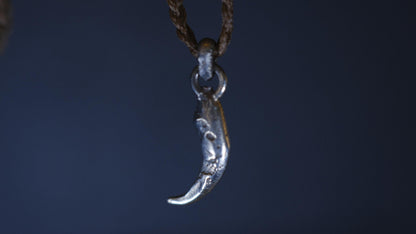 Small handmade sterling silver eagle talon spirit animal talisman on adjustable cord
