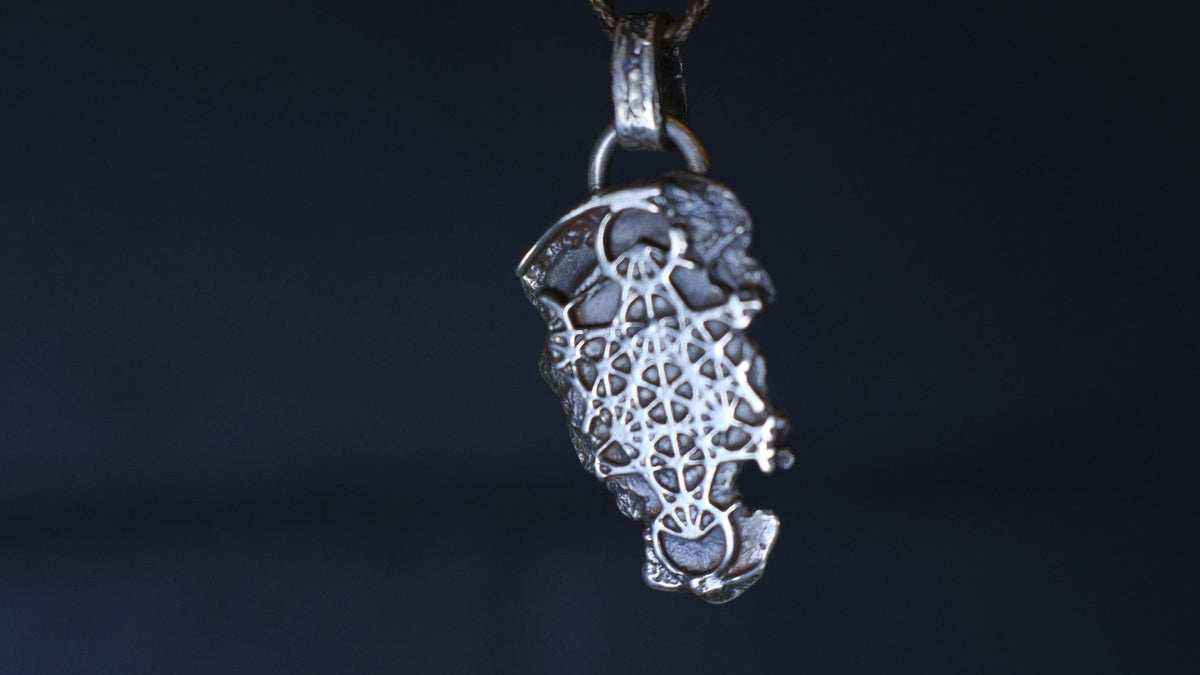 Handmade Sterling Silver Metatron's cube Pendant - Sacred Geometry Jewelry - Oxidised FInish