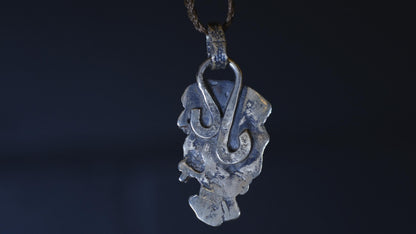 Handmade sterling silver Metatron's Cube talisman with oxidised sacred geometry design