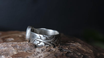 Handcrafted Sterling SIlver Ring with Australian Boulder Opal US Size 7.5