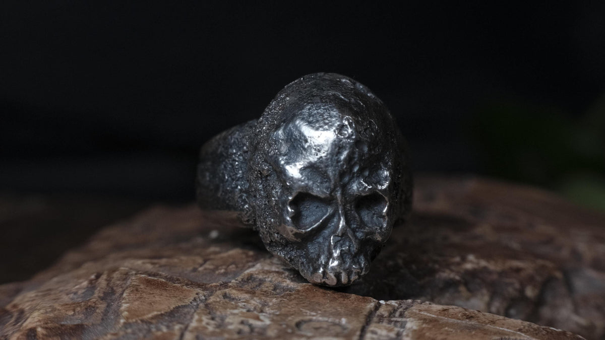 Chunky Sterling Silver Skull Ring – alternate view 8