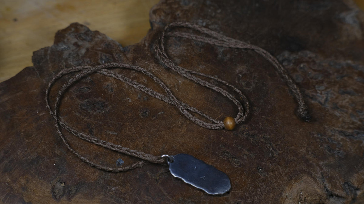 Serpentine Talisman Pendant in Sterling Silver on Adjustable Cord