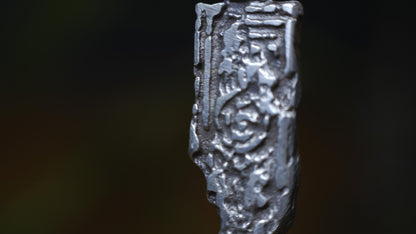 Handmade sterling silver Spiral Out unalome Temple Relic talisman on adjustable cord