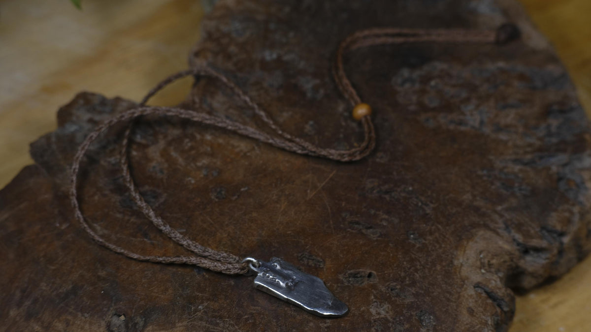 Spiral Out Unilome Temple Relic Talisman Pendant in Sterling Silver on Adjustable Cord