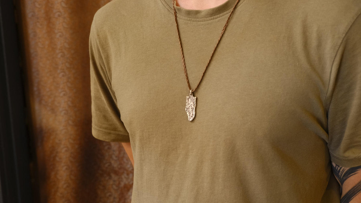 Spiral Out Unilome Temple Relic Talisman Pendant in Sterling Silver on Adjustable Cord