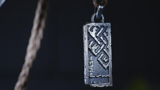 The Endless Knot or Shrivatsa Temple Relic Talisman Pendant in Sterling Silver on Adjustable Cord