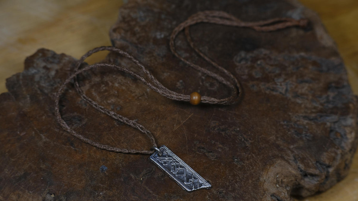 Alien Geometry Temple Relic Talisman Pendant in Sterling Silver on Adjustable Cord