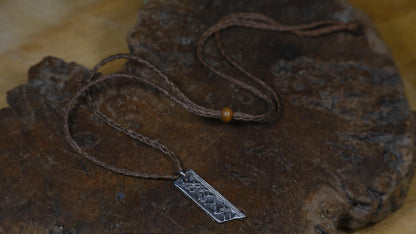 Handmade sterling silver Alien Geometry Temple Relic talisman with textured geometric design